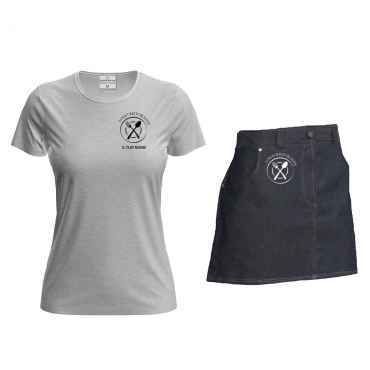 Kit donna con Grembiule davantino jeans corto e t-shirt per 