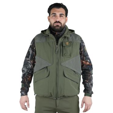Gilet smanicato caccia antispino carniere caccia arancio ver