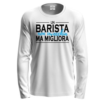 T-shirt classica a manica lunga IL BARISTA NON INVECCHIA con