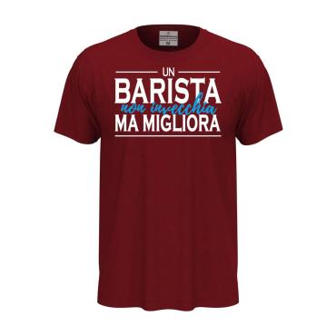 T-shirt mezza manica IL BARISTA NON INVECCHIA 100% cotone co
