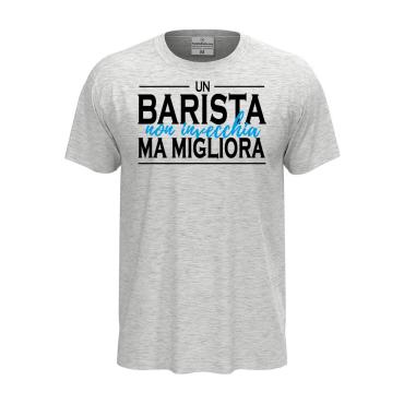T-shirt mezza manica IL BARISTA NON INVECCHIA 100% cotone co