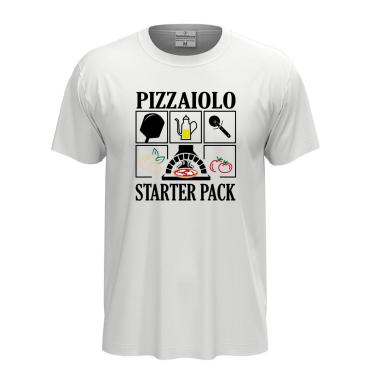 T-shirt classica unisex a manica corta con stampa, per pizza