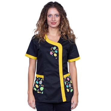 Camice grembiule estetista maestra scuola Pasqua conigli uov