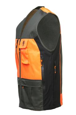 Gilet multi tasche con ampio carniere con zip caccia al cing