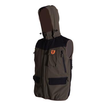 Gilet da Caccia Rip-Stop Elasticizzato Verde con Profili Ara