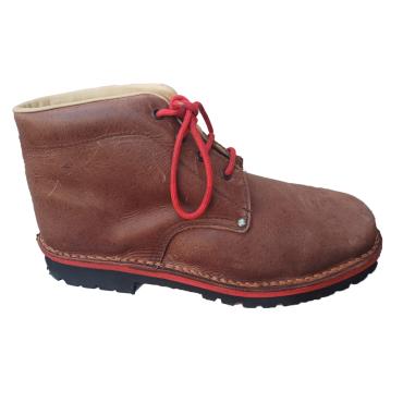 Scarpe scarponi anfibi cuoio vacchetta suola in gomma montag