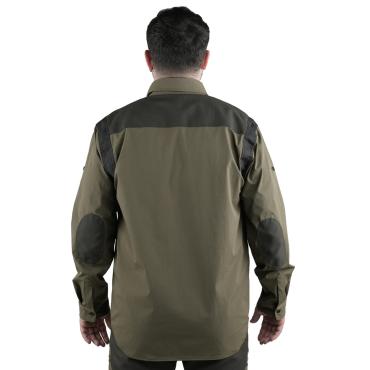 Camicia caccia verde arancio alta visibilita' fluo rinforzi 