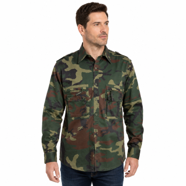 Camicia casacca manica staccabile caccia militare cotone tas