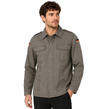 Camicia soldato uomo militare moleskin tedesca cotone tasche