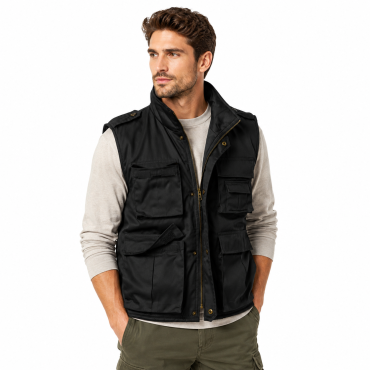 Gilet smanicato uomo imbottito tasche caccia invernale trapu