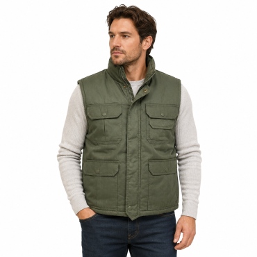 Gilet smanicato uomo imbottito tasche caccia invernale trapu