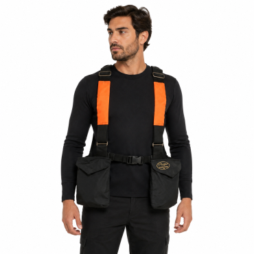 Trisacca arancio portabottiglia caccia tasche resistente abr