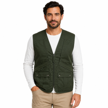 Gilet caccia pesca multitasche cartuccera sportivo zip tasch