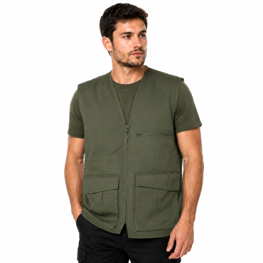 Gilet smanicato caccia al cinghiale sfoderato alta visibilit