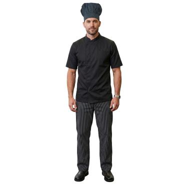 Completo giacca cuoco nera serale e pantalone nero gessato e