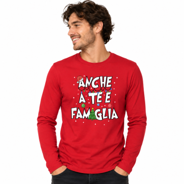 T-shirt Natalizia maglia  manica lunga stampa natalizia vest