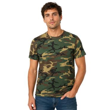 maglietta T-shirt girocollo mezze maniche mimetica camouflag