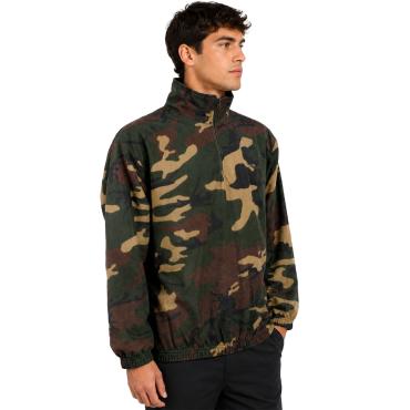 maglione uomo mimetica con zip centrale pile elastico al pol