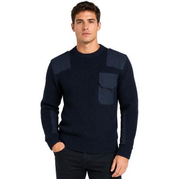 Maglione pullover Gomiti rinforzati Spalle rinforzate milita