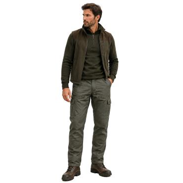 Pantalone misto cotone Verde e Woodland tasconi cerniera uom