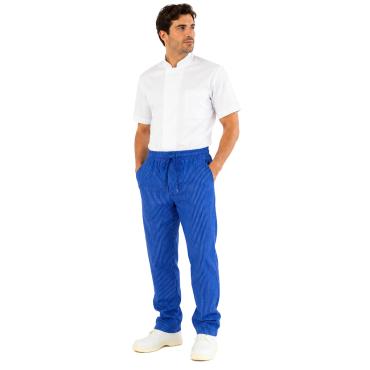 Pantalone pantalaccio cotone cucina lavoro blu righe laccio 