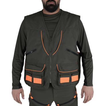 Gilet smanicato carniere membrana M-tex impermeabile caccia 
