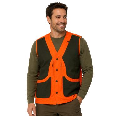 Gilet smanicato alta visibilita' arancio caccia cinghiale si
