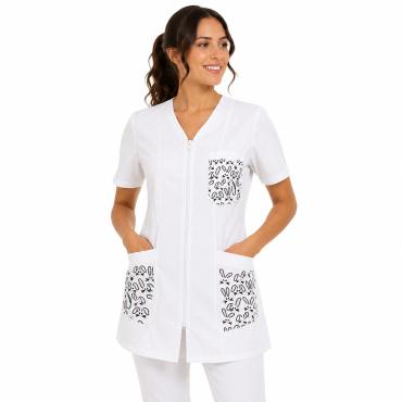 Camice grembiule lavoro Donna zip estetista maestra parrucch