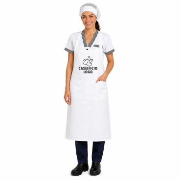 Divisa donna con camice grembiule cuffia per lavoro in casei
