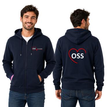 Felpa Unisex OSS con Zip e Cappuccio per Operatore Socio San