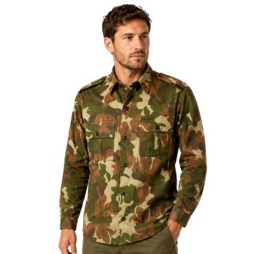 Camicia casacca militare croata mimetica cotone uomo slim - 