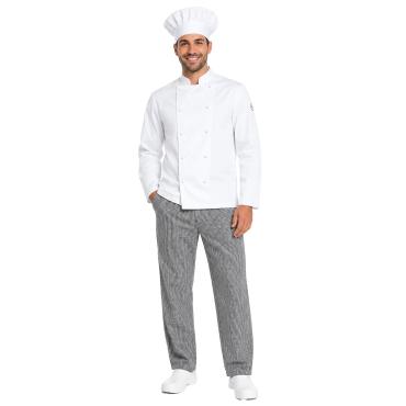 Completo bianco da cuoco giacca e pantalone da cucina sale e