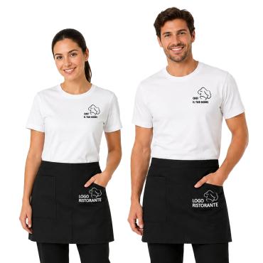 Kit Cuoco Personalizzabile per Cucina con Grembiule Corto e 