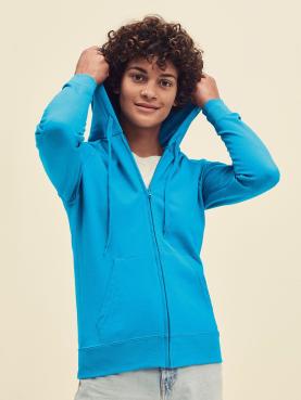 Felpa donna leggera con cappuccio personalizzabile con zip n