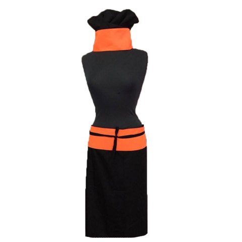 Completo grembiule cappello cuoco bar pizzeria vineria pub paninoteca kit set