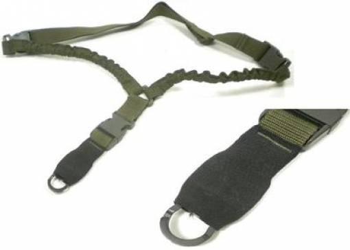 Cinghia 01744 softair nylon  1 punto verde moschettone in metallo anti sgancio