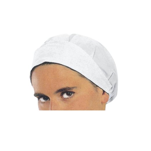 Cuffia bianca da lavoro cappello donna misura unica in cotone - Personalizzabile con il tuo logo