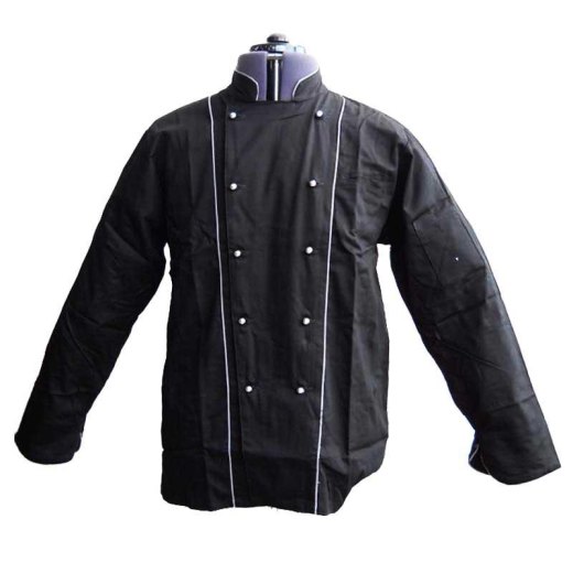 Giacca casacca da cuoco chef cotone nera ristorante serale elegante gala cucina - Personalizzabile con il tuo logo