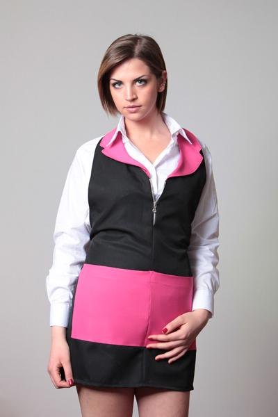Grembiule zip donna barista lavoro bar ristorante sala albergo hotel cameriera - Personalizzabile con il tuo logo