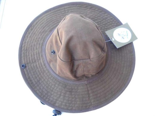 Cappello falda larga uomo caccia pesca sole cotone cerato safari escursionismo