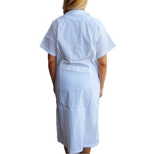 Camice bianco donna mezze maniche sanitario ospedaliero cotone estetista medico