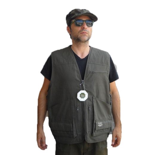 Gilet smanicato panciotto ontario in canvas caccia uomo sportivo cartucciera