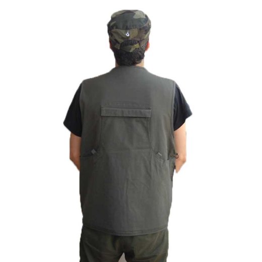 Gilet smanicato panciotto ontario in canvas caccia uomo sportivo cartucciera