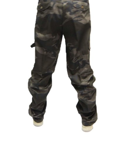 Pantaloni pantalone uomo cargo mimetico camo caccia tasconi cotone sfoderato