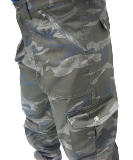 Pantaloni pantalone uomo cargo mimetico camo caccia tasconi cotone sfoderato