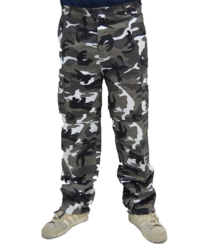 Pantalone pantaloni uomo urban cargo bianco nero lavoro camouflage mimetico