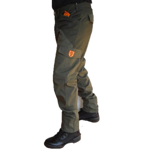 Pantalone calzoni  canvas tasche caccia cacciatore impermeabile verde