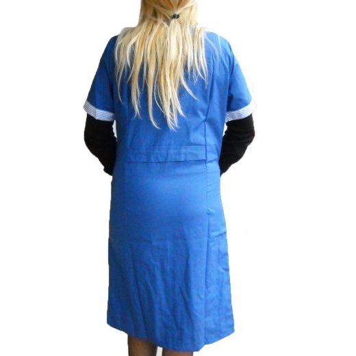 Camice grembiule blu mezze maniche portinaia pulizie donna badante tata colf