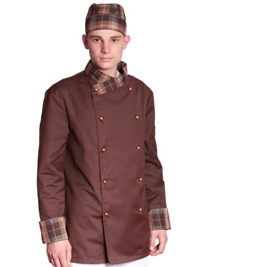Giacca chef cucina cuoco unisex scozzese abbigliamento lavoro cake design