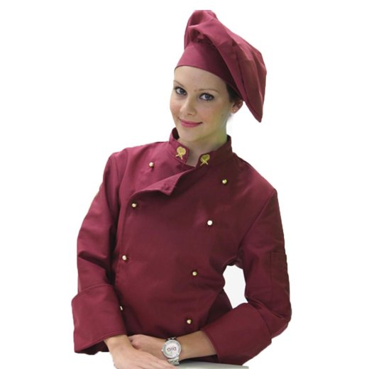 Casacca giacca cuoco chef cotone ristorazione cucina pizzaiolo bordeaux - Personalizzabile con il tuo logo